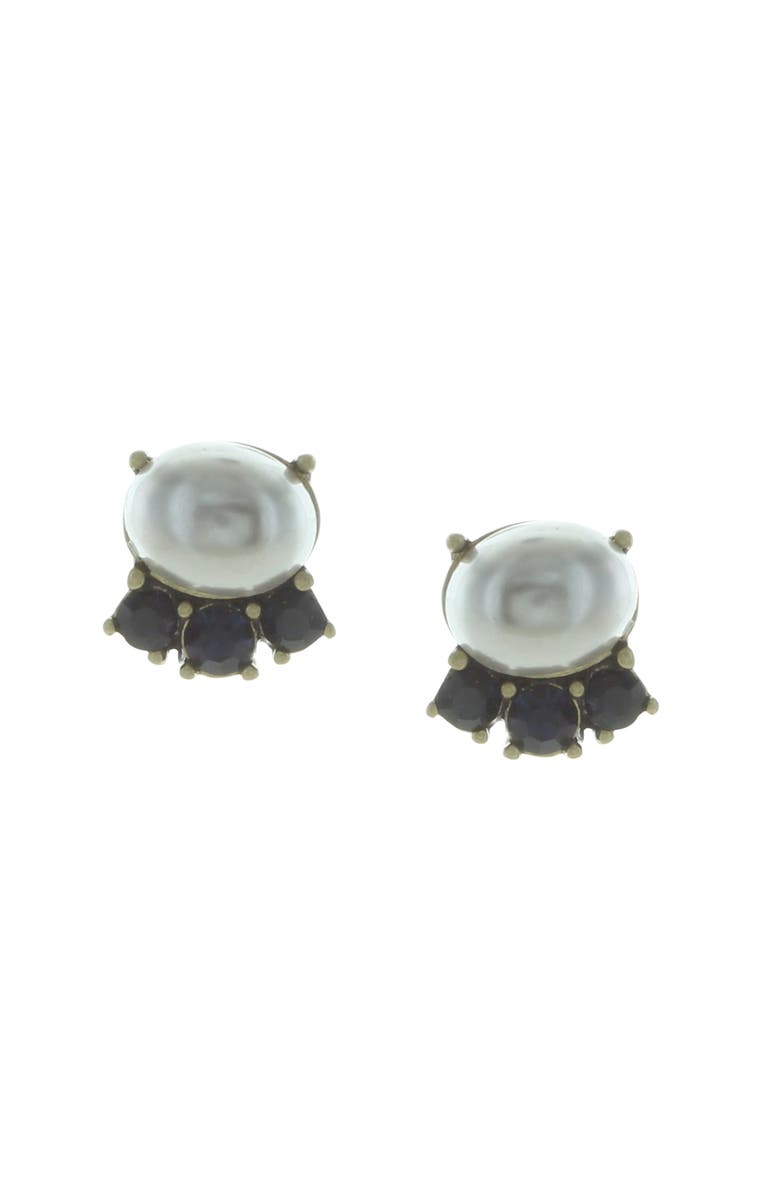 OLIVIA WELLES Tania Imitation Pearl & Crystal Stud Earrings, Main, color,