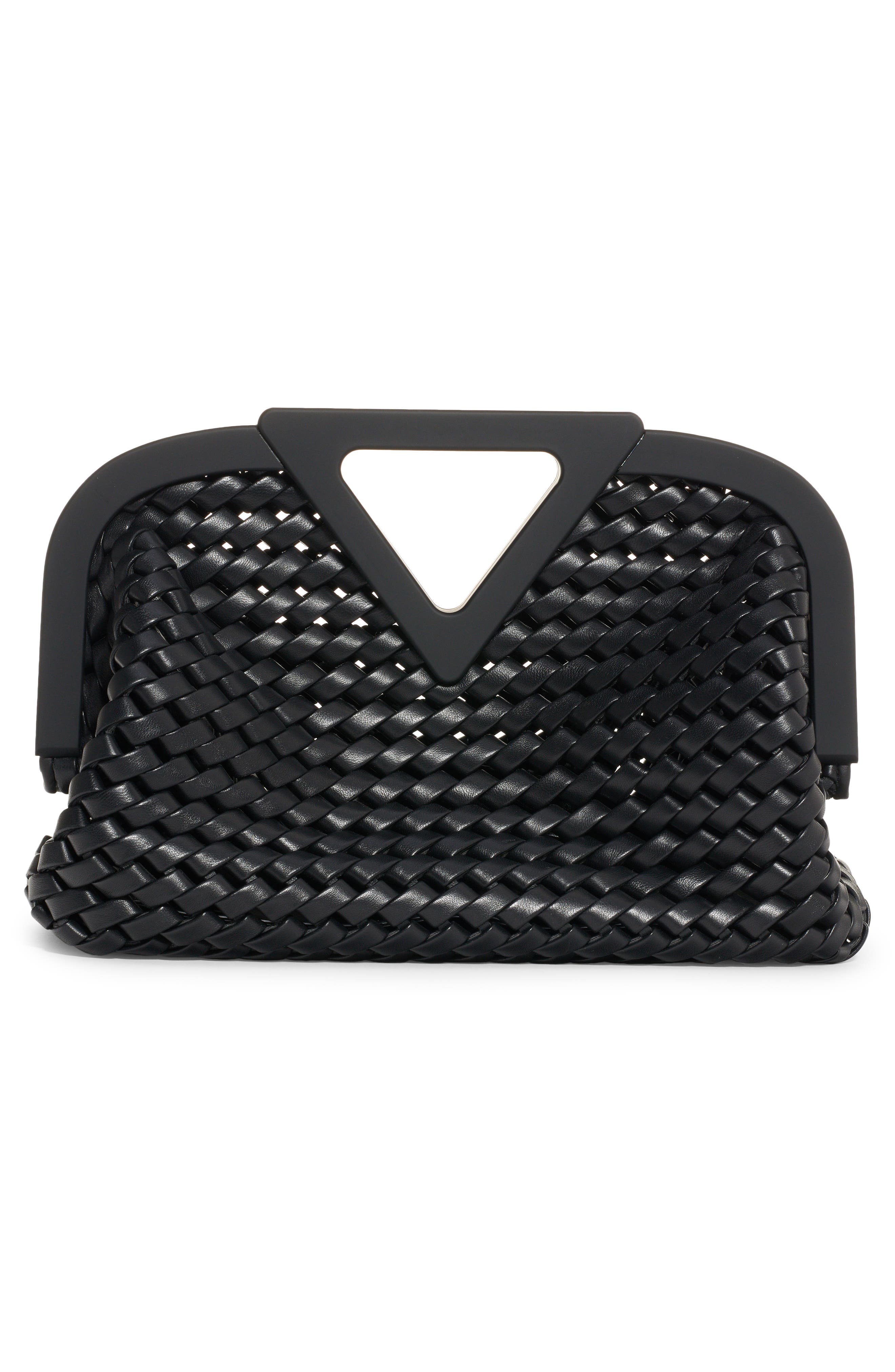 Bottega Veneta Point Slanted Intreccio Top Handle Bag, Alternate, color, 