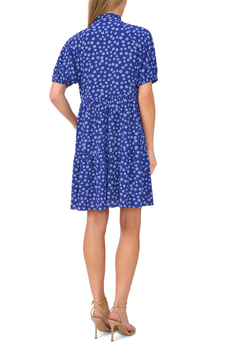 CeCe Brooke Ditsy Floral Minidress, Alternate, color, Twilight Blue