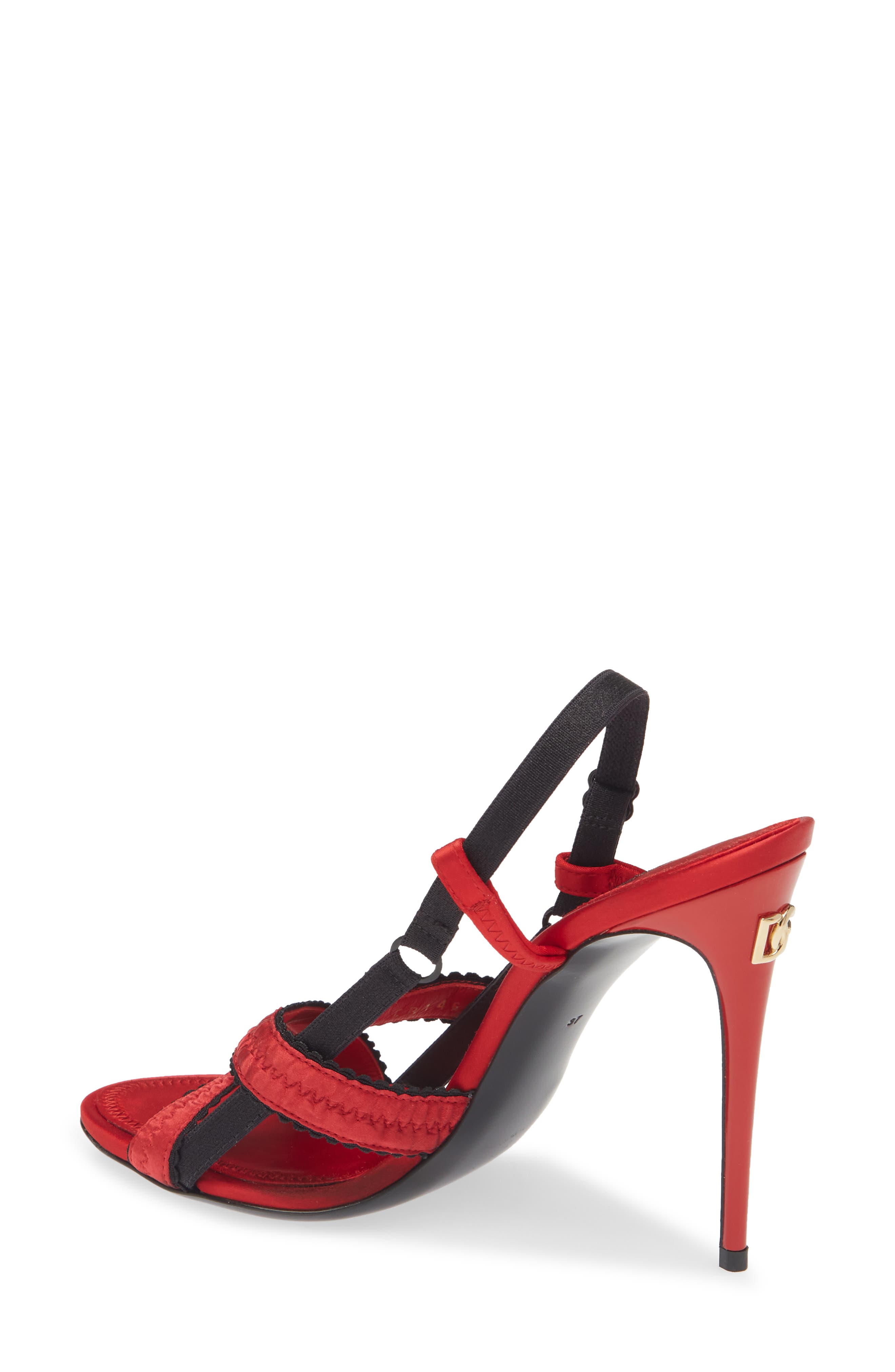 Dolce&Gabbana Satin Slingback Sandal, Alternate, color, 