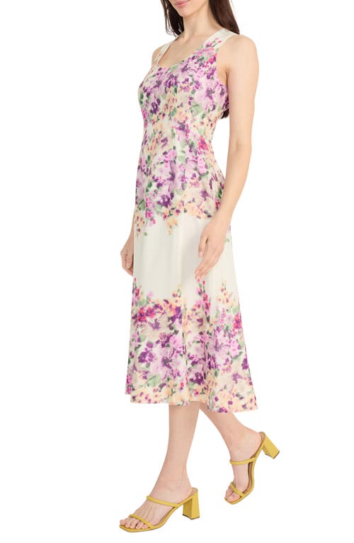 Maggy London Floral Sleeveless Cotton Midi Dress