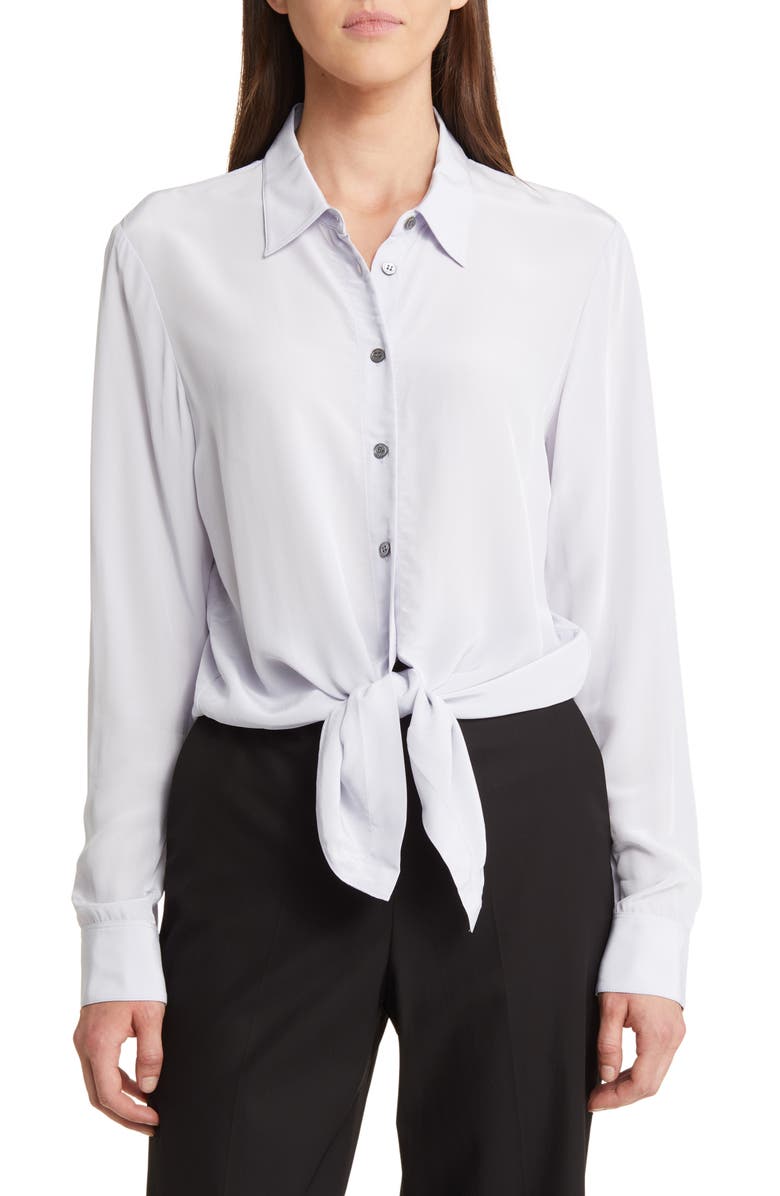 Theory Tie Waist Blouse, Main, color, Hydrangea - V4c