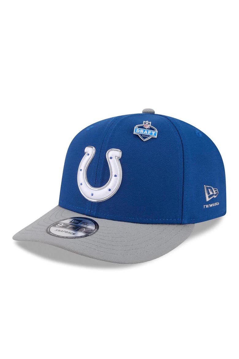 Men's New Era  Royal/Gray Indianapolis Colts 2026 NFL Draft On Stage Pre-Curved 9FIFTY Snapback Hat, Main, color, Royal