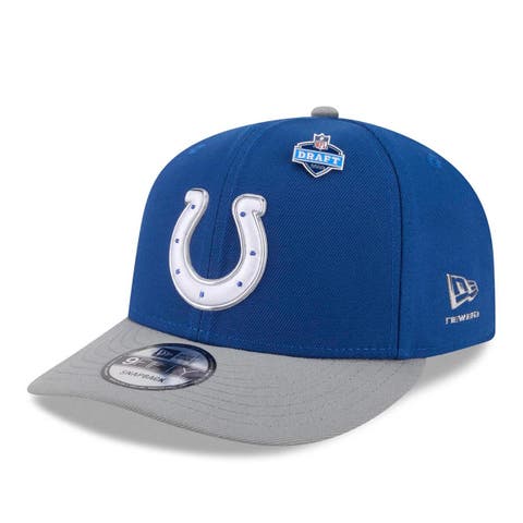 Men's New Era  Royal/Gray Indianapolis Colts 2026 NFL Draft On Stage Pre-Curved 9FIFTY Snapback Hat