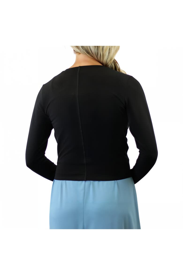 Long Sleeve Crossover Sun Wrap, Alternate, color, Black