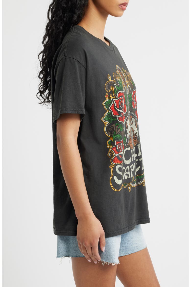 Chris Stapleton Floral Rose Cotton Graphic T-Shirt, Alternate, color, BLACK