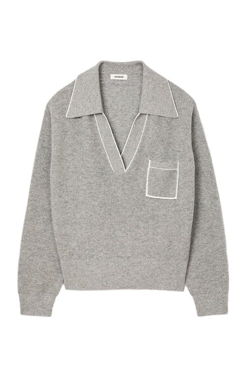 Sandro Open Polo-collar Neck Sweater In Gray