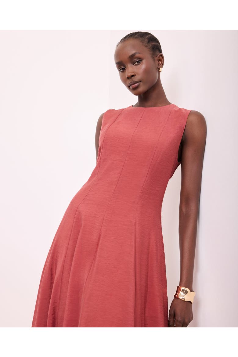 Luxe Sleeveless Midi Dress, Alternate, color, Red