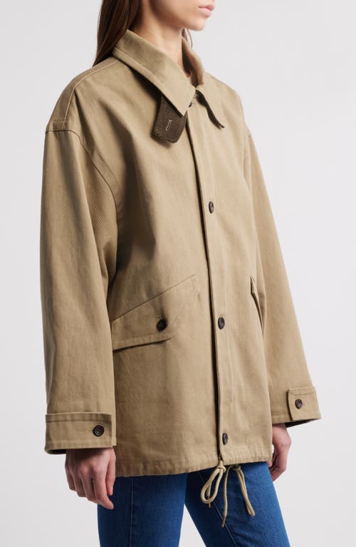 Pixie Market Contrast Corduroy Cotton Jacket In Khaki