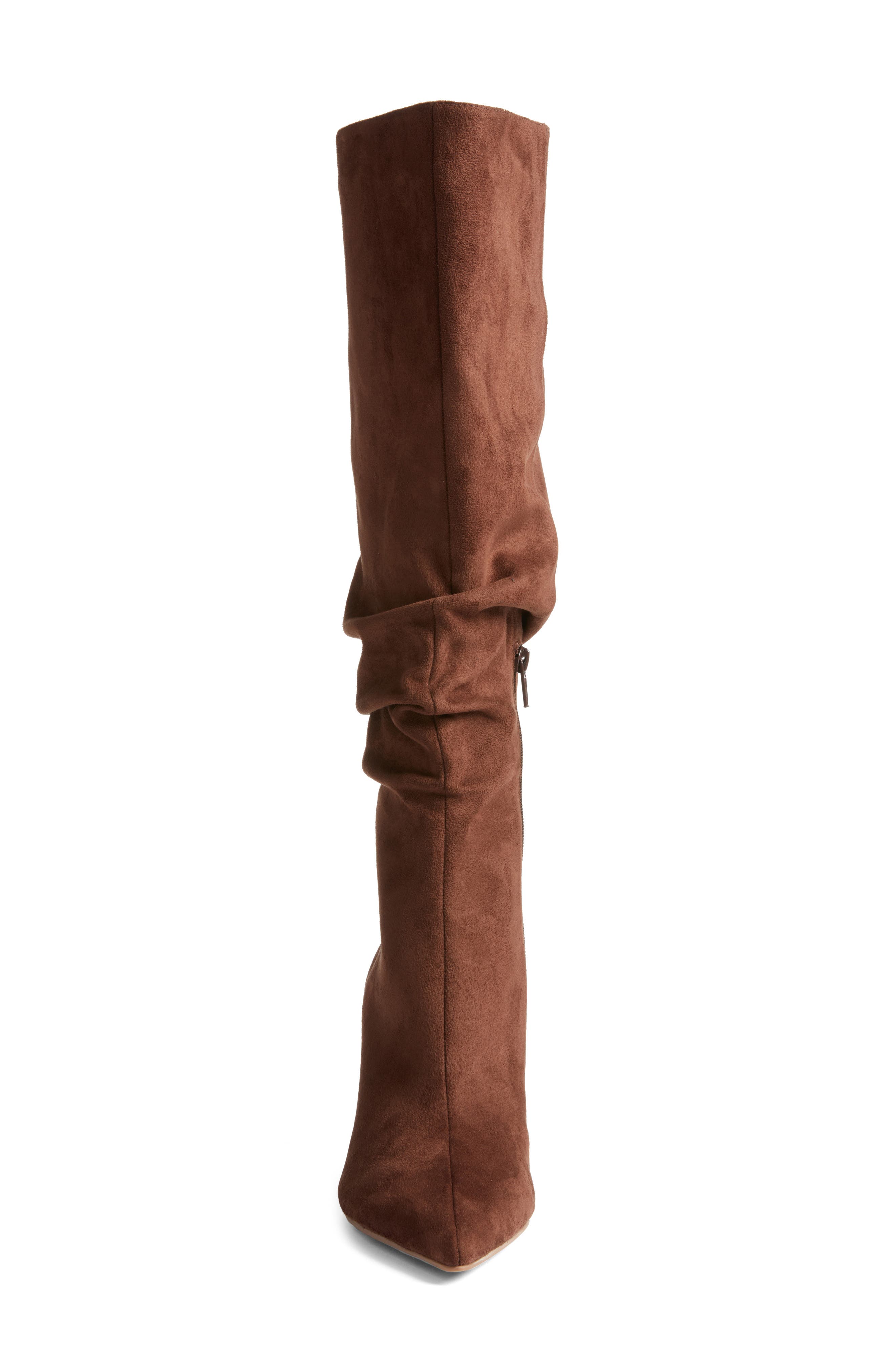 Open Edit Ariana Pointed Toe Knee High Boot, Alternate, color, Brown Dark