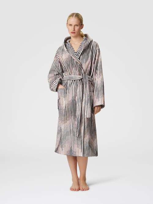 Missoni Home Arpeggio Bathrobe In Slub Cotton Terry In Brown