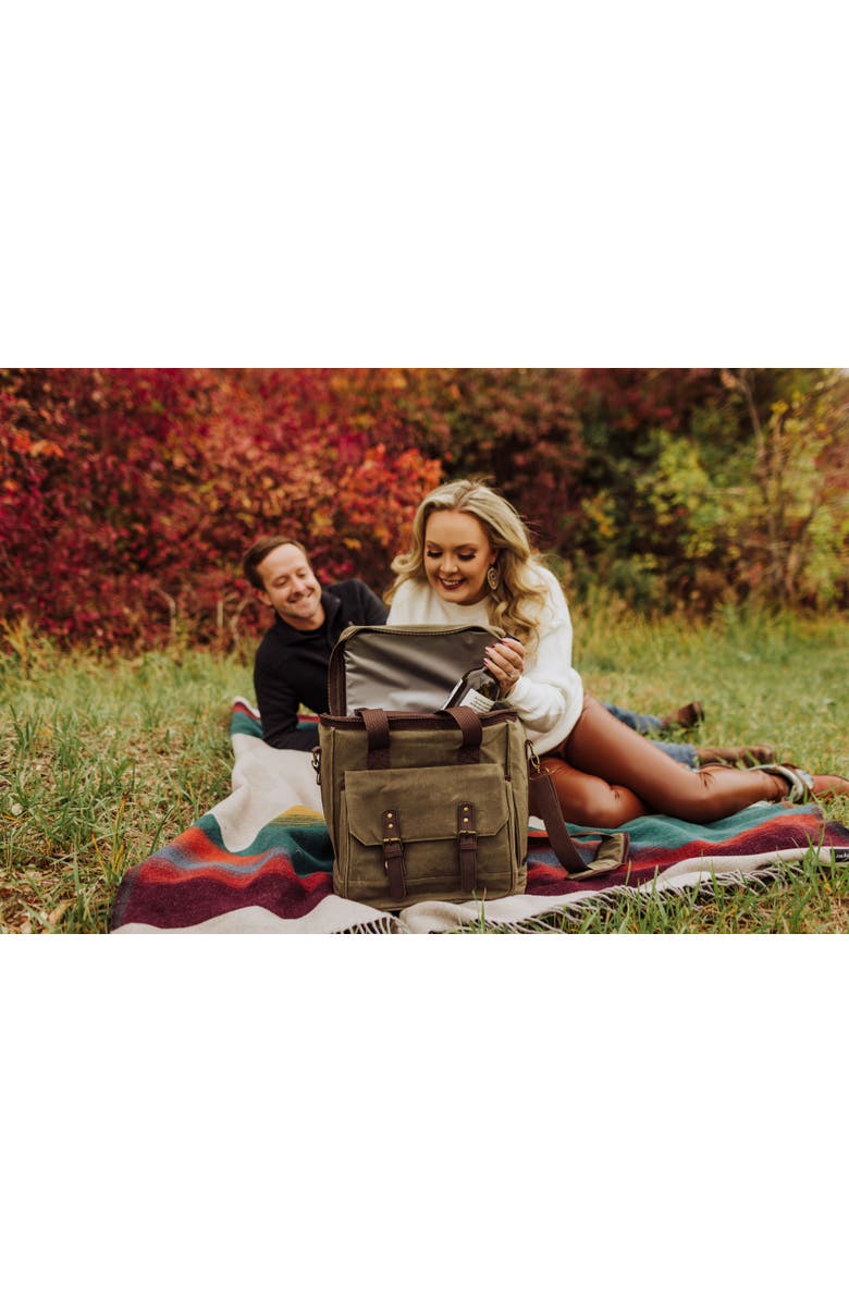 Legacy Weekender with Trolley - 6 Bottle Wine Bag, Alternate, color, Khaki Green With Brown Accents