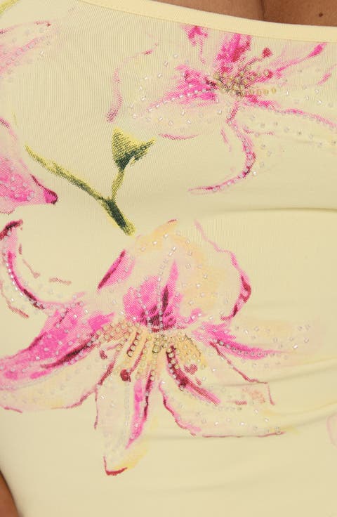 Honey Dust Beaded Floral Cami