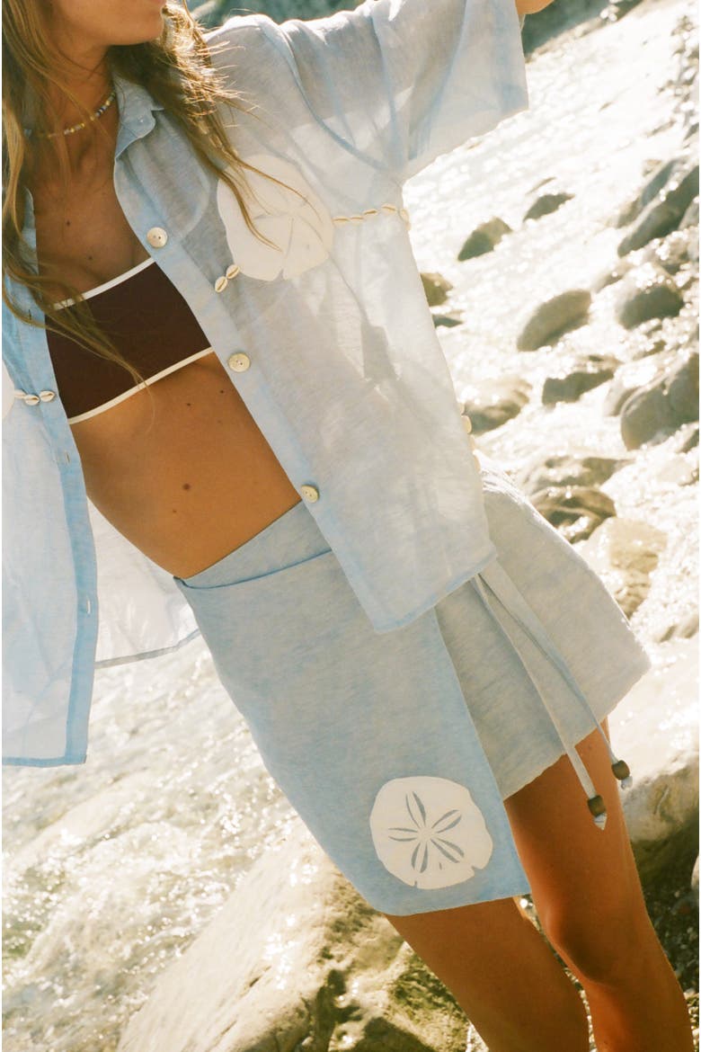 Sand Dollar Stimulus Hand Towel Mini Skirt, Alternate, color, Blue