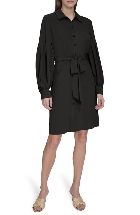 Long Sleeve Gauze Shirtdress