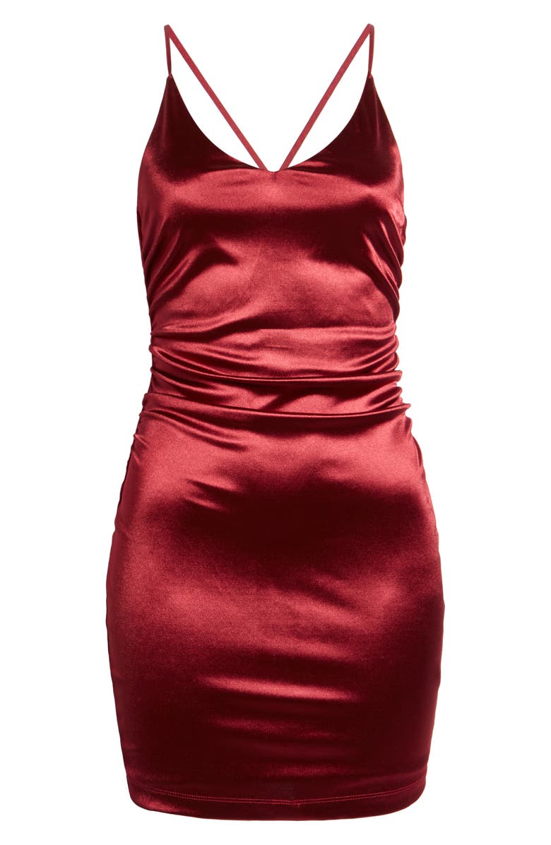 LNL Crossback Satin Body-Con Minidress, Alternate, color, 