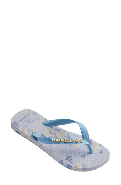 Havaianas X Loveshackfancy Top Everblooming Rosettes Flip Flop In Beige
