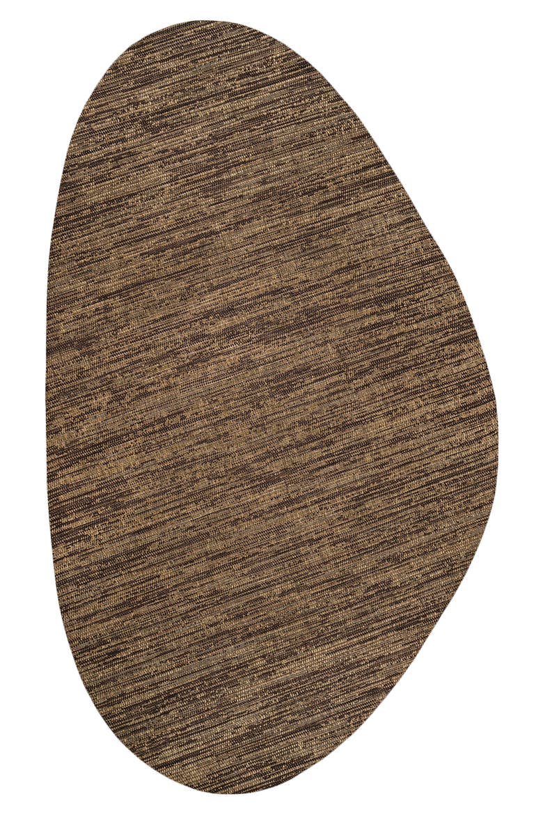 Callan Modern Rustic Abstract Indoor/Outdoor Shaped Area Rug, Main, color, Brown/Black
