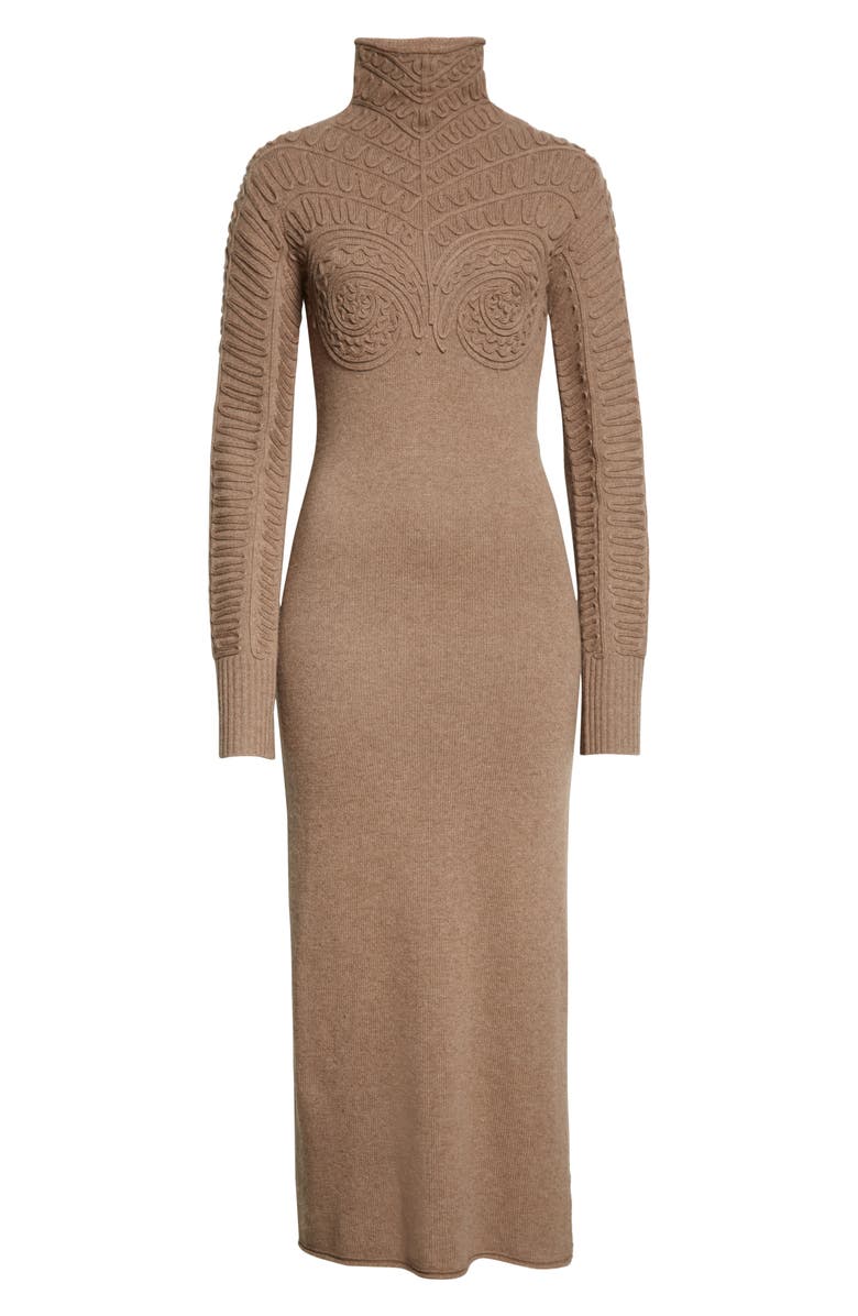 Altuzarra Brimlad Embroidered Long Sleeve Turtleneck Midi Sweater Dress, Alternate, color, 