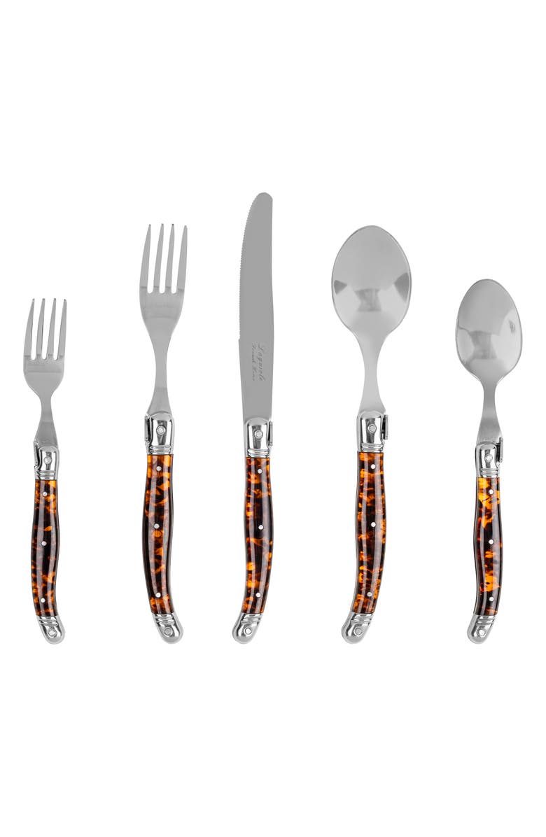 FRENCH HOME 20-Piece Laguiole Connoisseur Flatware Set, Main, color, Tortoise Shell