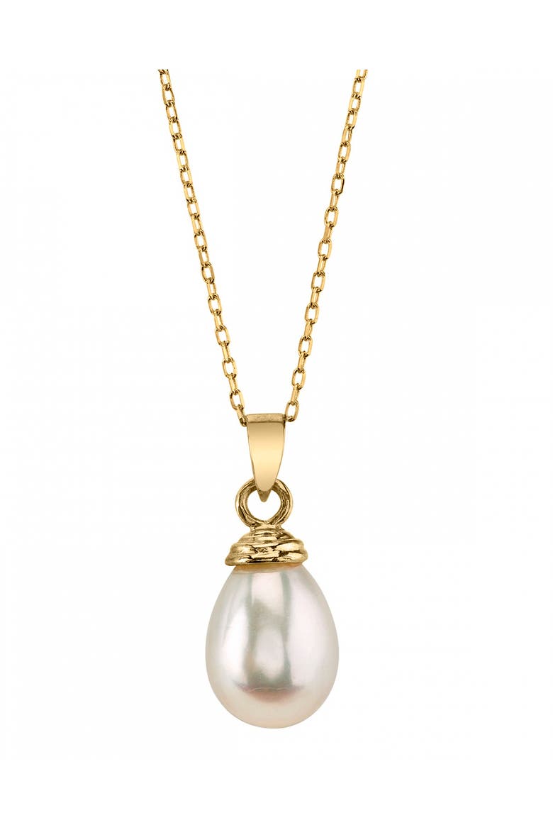 Drop-Shape Freshwater Pearl Hope Pendant, Main, color, Yellow Gold