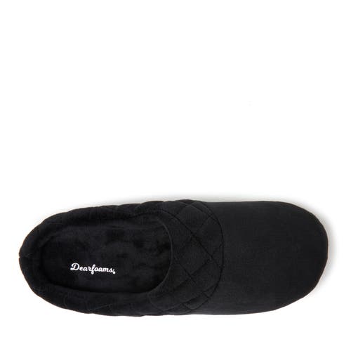 Dearfoams Darcy Quilted Cuff Velour Clog Slipper In Black