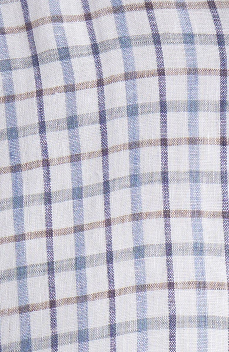 Scott Barber Tattersall Check Linen Twill Button-Up Shirt, Alternate, color,