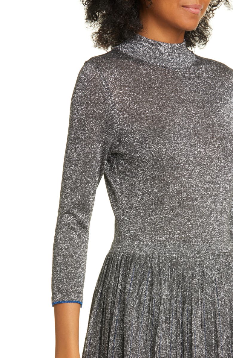 Ted Baker London Noaleen Metallic Pleated Dress, Alternate, color,