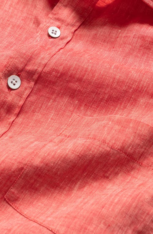 Rodd & Gunn Ellerslie Linen Textured Classic Fit Button-up Shirt In Crimson