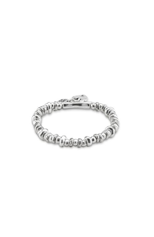 Unode50 Sterling Silver Plated Beaded With Charms Bracelet In Silver