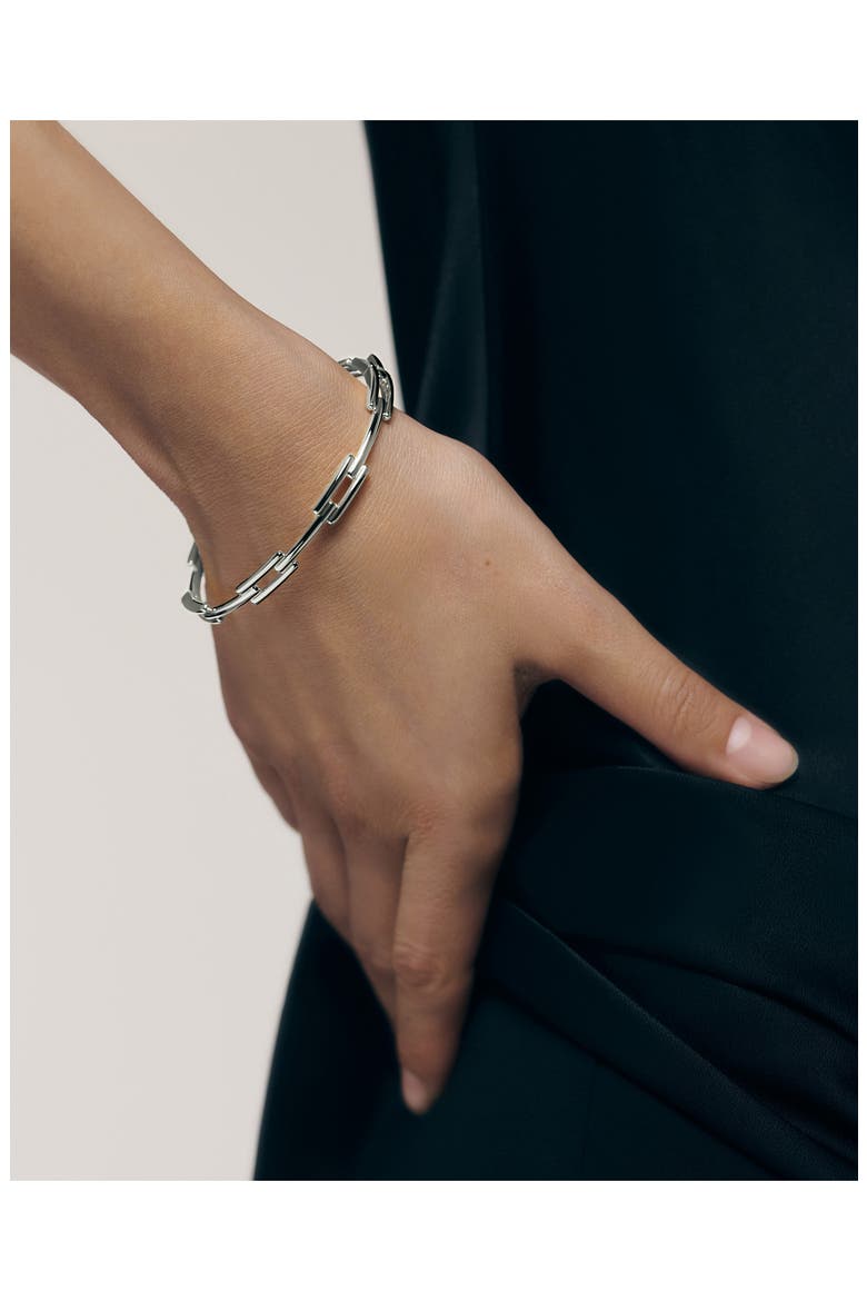 Signature Link Bangle Bracelet, Alternate, color, STERLING SILVER
