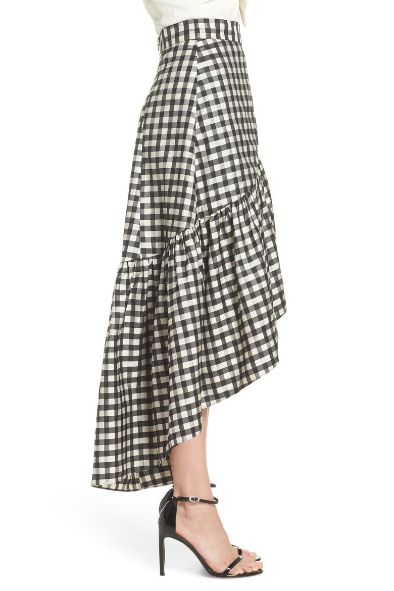 Ruffle Asymmetrical Skirt, Alternate, color, GINGHAM