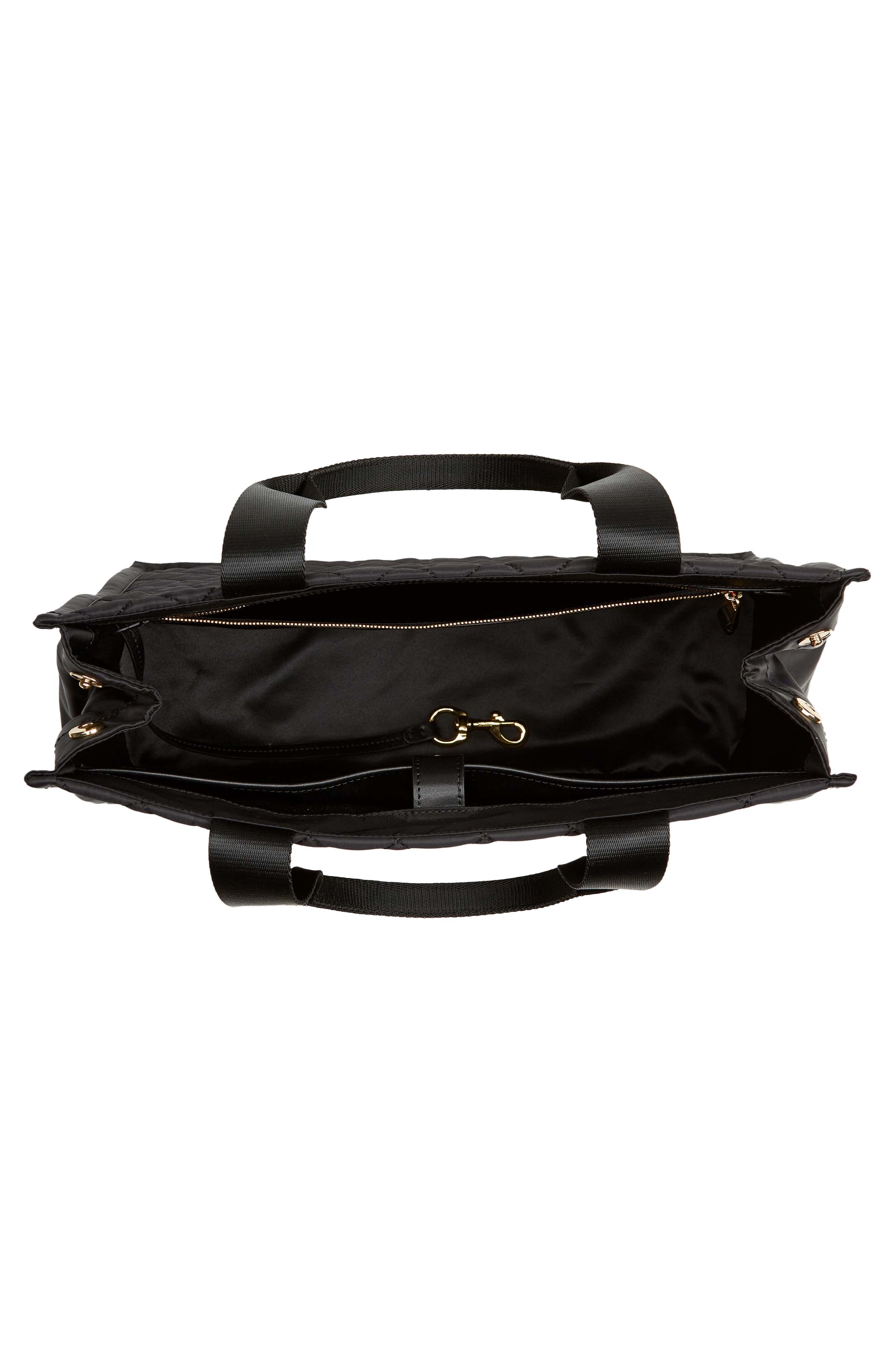 Moschino Logo Quilted Nylon Tote, Alternate, color, 