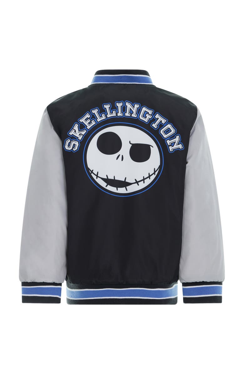 Disney Nightmare Before Christmas Varsity Bomber Jacket, Alternate, color, Black Grey Jack
