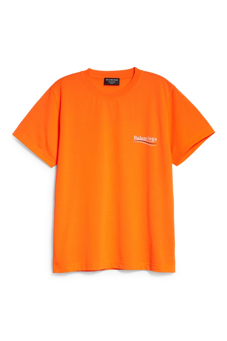 Campaign Logo Small Fit Graphic Tee, Alternate, color, FLUO O/ WHITE/ BLUE