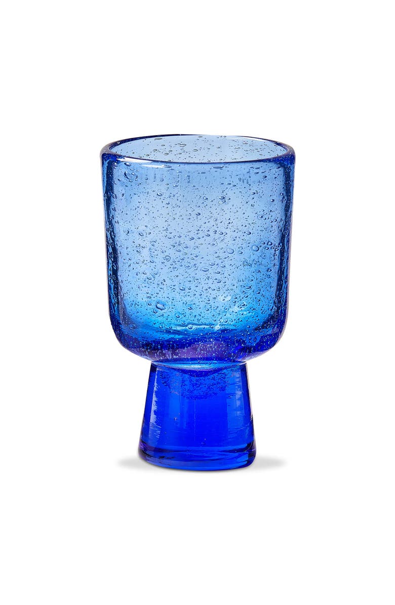 tag Bubble Glass Footed Navy Drinkware - 10oz Dishwasher Safe, Main, color, Blue
