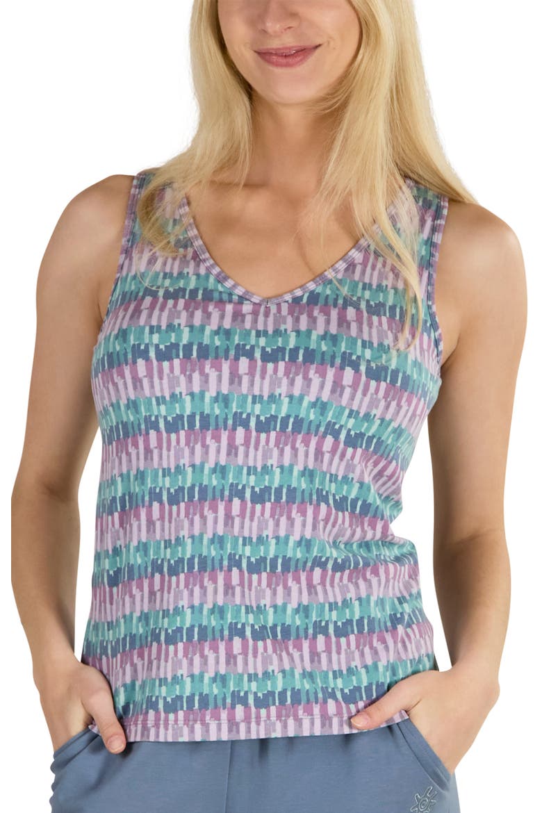 Everyday Shelf Bra Tank, Main, color, Watercolor Stripe