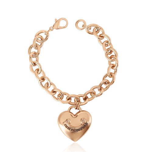 Juicy Couture Gold-tone Chain Bracelet With Heart Charm In Gold