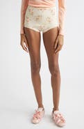 Simone Rocha Tiny Flowers Knit Micro Shorts