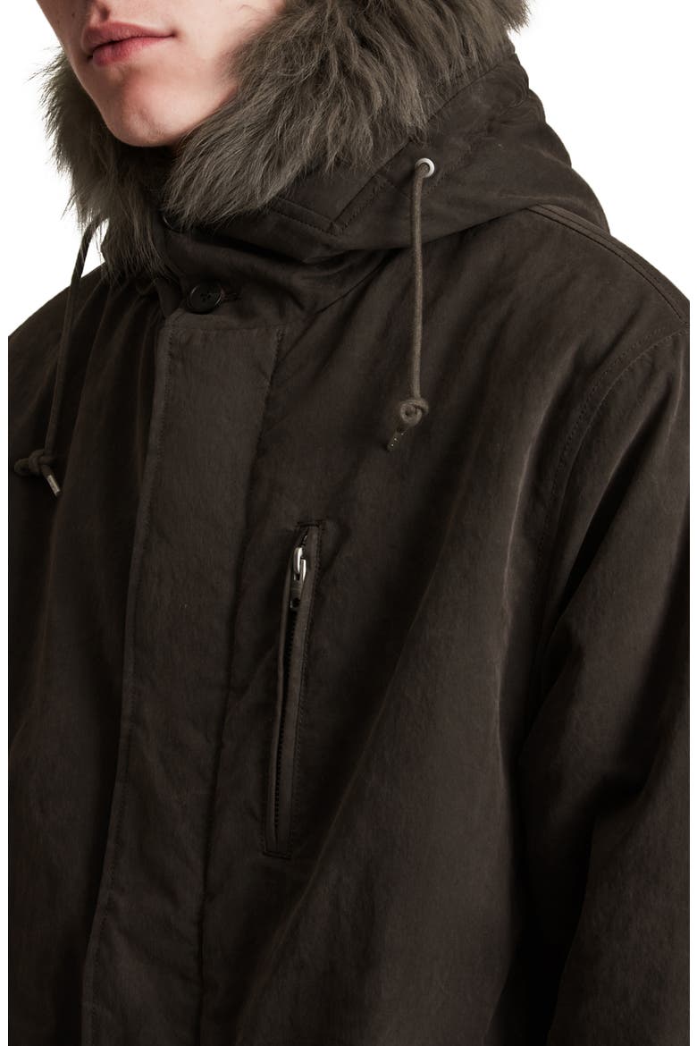 Coln Fleece Lined Waxed Parka with Faux Fur Trim, Alternate, color, DULL KHAKI
