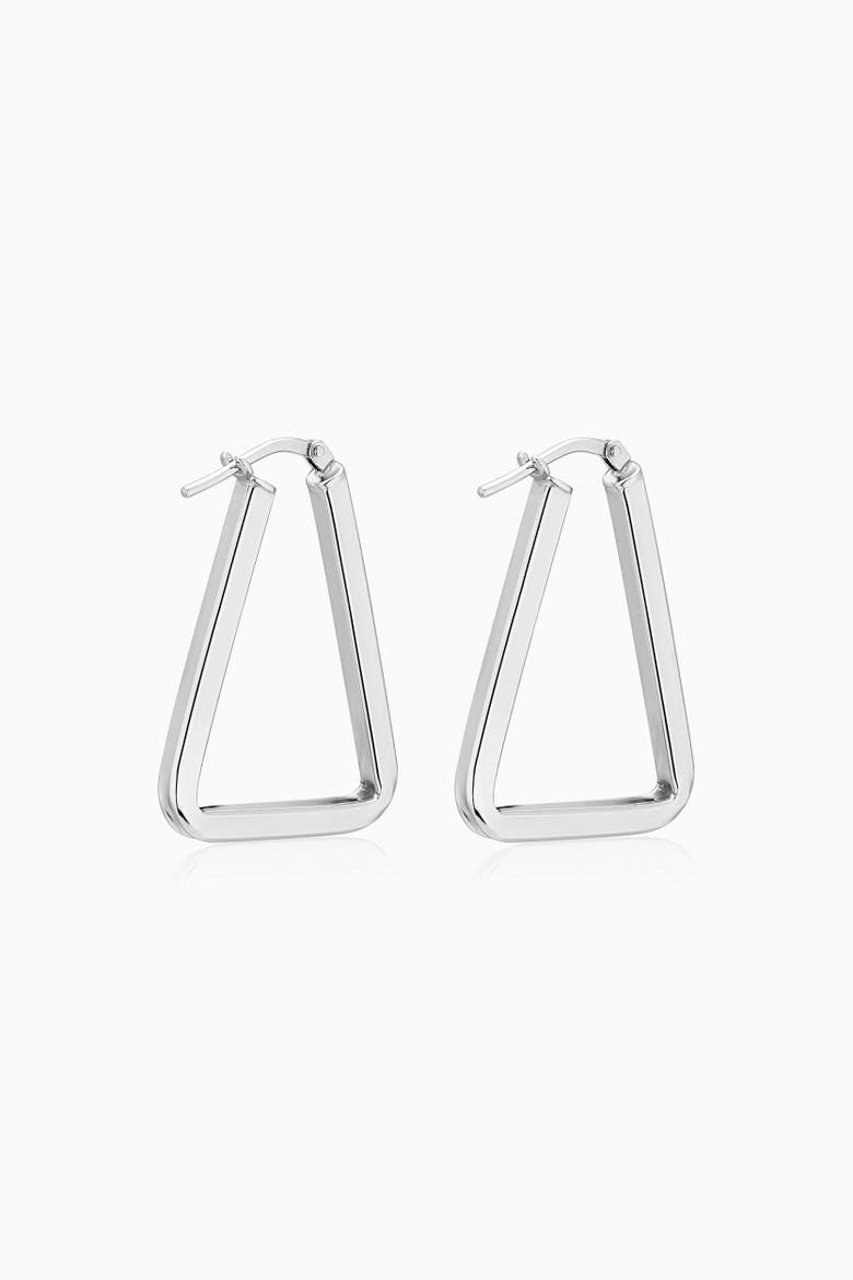 Trinity Hoops in Sterling Silver, Alternate, color, Silver