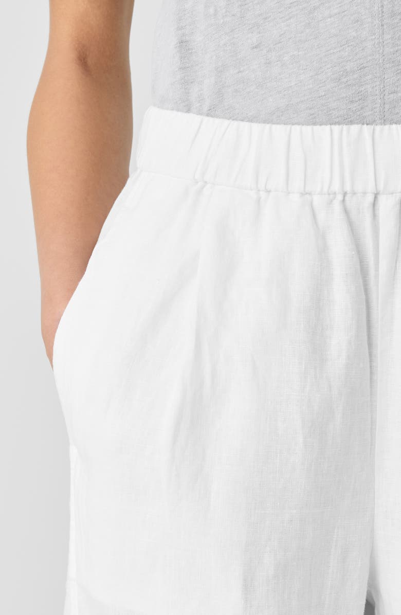 Eileen Fisher Organic Linen Ankle Lantern Pants, Alternate, color, White