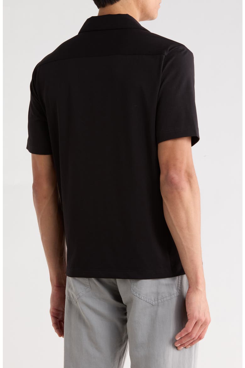 Short Sleeve Camp Shirt, Alternate, color, BLACK