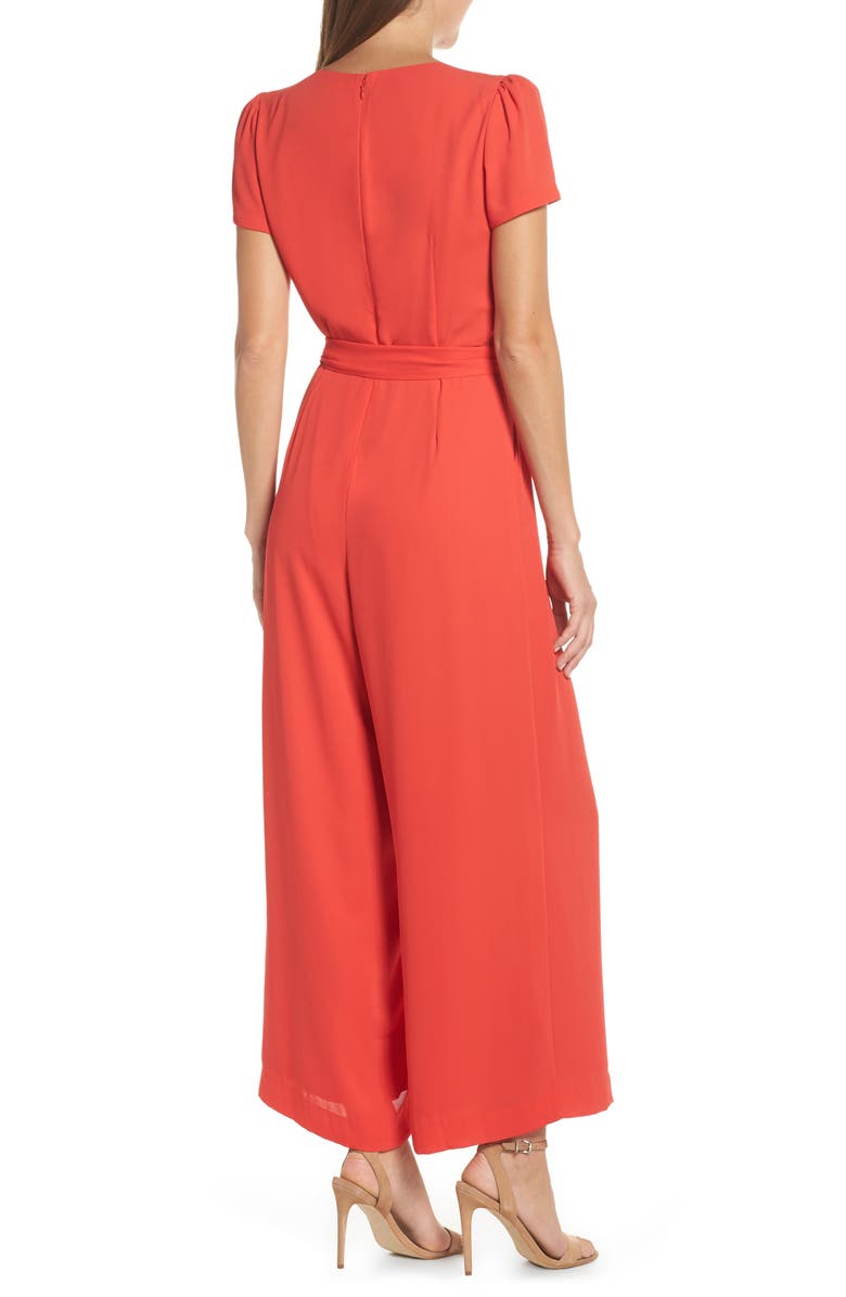 J.Crew Short Sleeve Wrap Jumpsuit, Alternate, color,