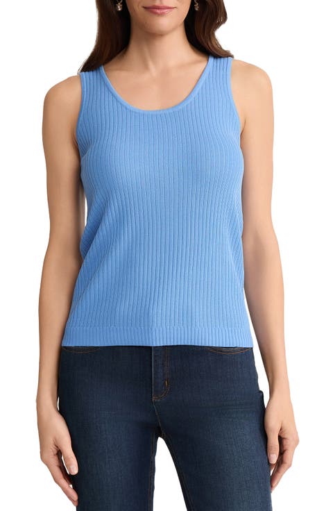 Scoop Neck Rib Sweater Tank