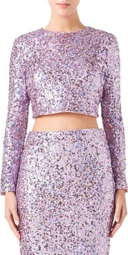 Endless Rose Open Back Sequin Crop Top