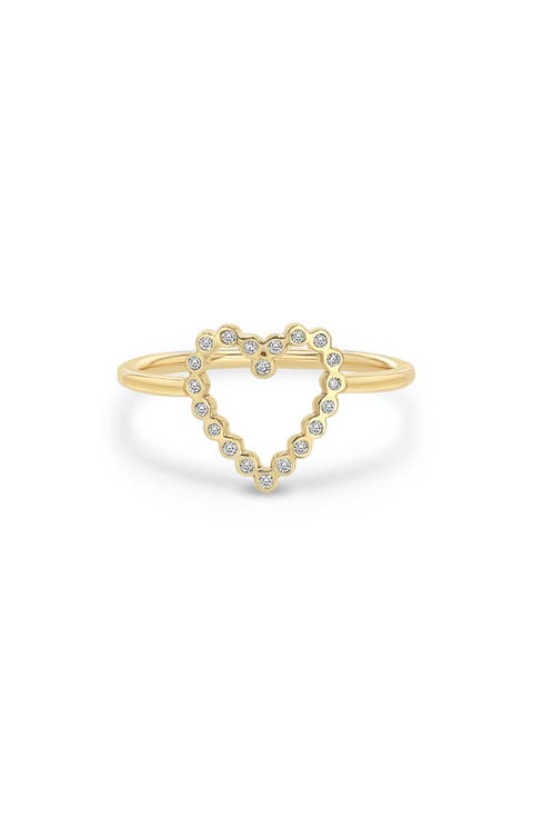 Diamond Open Heart Ring
