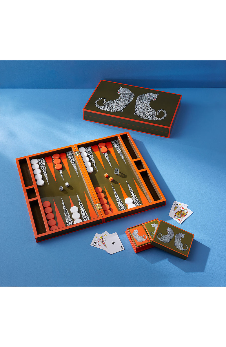 Jonathan Adler Leopard Backgammon Set, Alternate, color, Brown