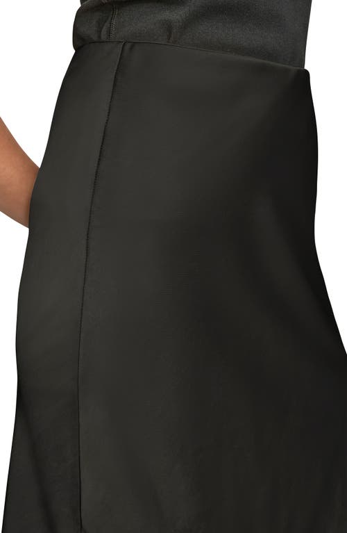 Donna Karan New York Satin Midi Skirt In Black