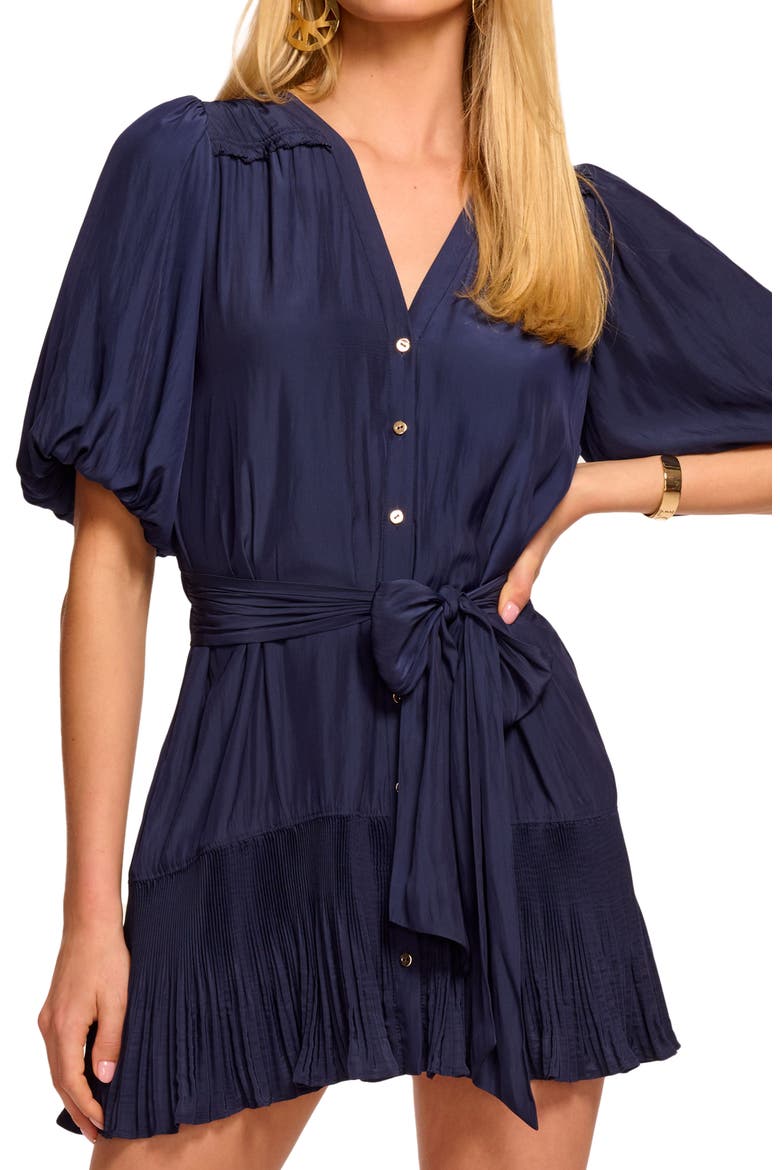 Florencia Tie Waist Minidress, Alternate, color, SPRING NAVY